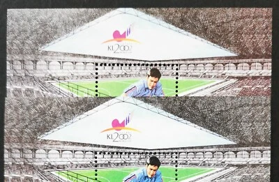 ** Malaysia 2002 World Cup Hockey pair color variety MS - MNH - Image 1 of 3