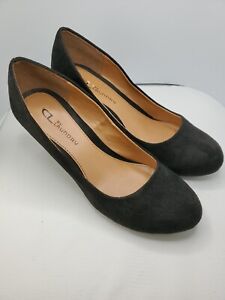 Chinese Laundry Black Faux Suede Heels Pumps Dress Shoes Women's Size 8M