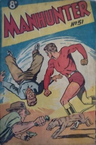 MANHUNTER #51 L. Miller & Sons Gordon Gotch Australian Edition B & W 1950's Rare - Picture 1 of 2