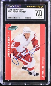 Johan Franzen Signed 2005-06 Parkhurst Rookie Card #182 CGC AU JSA 10 Auto - Picture 1 of 2