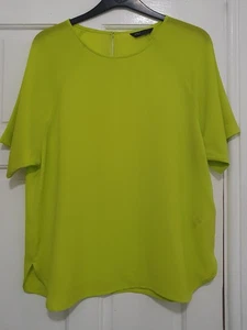 ¡Top de manga corta Marks & Spencer talla 14 verde lima amarillo! - Imagen 1 de 3