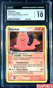 2005 POKEMON MAGCARGO EX UNSEEN FORCES   CGC 10 GEM MT - Picture 1 of 2