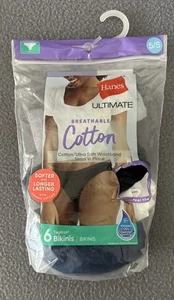 Hanes Ultimate Bikinis 4 pairs Womens Cotton Panties Briefs Underwear Size 5 / S - Picture 1 of 7