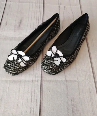 Franco Sarto Abigail Ballet Flat Tweed Black/Beige Women's Size 7.5 NEW IN BOX - Image 1 of 4