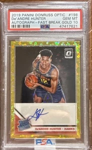 De'Andre Hunter 2019-20 Donruss Optic Gold Fast Break AUTO /10 PSA 10 Prizm RC  - Bild 1 von 2