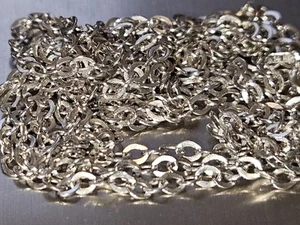Great Gift ... Triple Strand 14k White Gold Loop Necklace - Picture 1 of 12