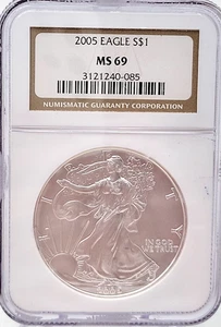 2005 Eagle S $1 NGC MS69 Lot. 813 - Picture 1 of 6