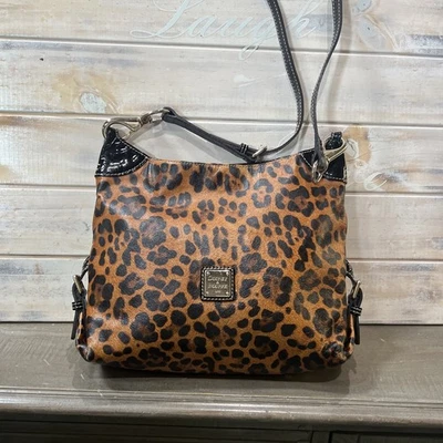 Dooney & Bourke Leopard Print Hobo Shoulder / Crossbody Handbag Purse - Image 1 of 4