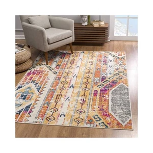 HomeRoots 8 x 11 ft. Gold & Ivory Distressed Tribal Area Rug - Picture 1 of 1