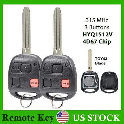 2 para Toyota Land Cruiser 2003 2004 2005 2006 2007 mando a distancia llavero entrada HYQ1512V Foto 1 de 4