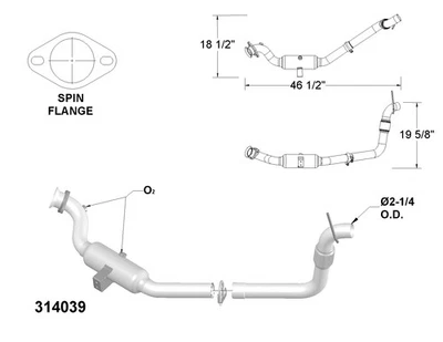 Convertidor catalítico delantero para Ford Mustang EcoBoost Turbo 2015-2018 2,3 L L4 GAS Foto 1 de 2