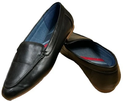 Zapatos Mocasines Planos Sin Cordones Negros Ralph Lauren Talla 8 M Puntera Almendra Chapas Eva Foto 1 de 4