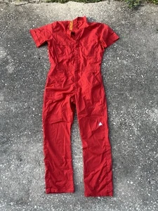 1960s Durable Press Red Coveralls Jumpsuit Women’s Size Large Made In USA - Picture 1 of 4