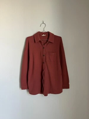 Camisa-chaqueta tejida textural Madewell para mujer en ladrillo desgastado talla PEQUEÑA Foto 1 de 4