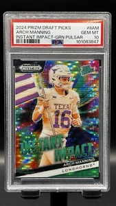 2024 Prizm Draft Picks ARCH MANNING #/25 Pulsar verde PSA 10 💥POP 1💥 Longhorns - Foto 1 di 4