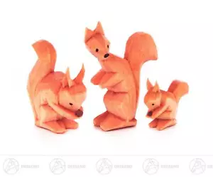 Reifentier Eichhörnchen geschnitzt (3) H=ca 4 cm NEU Erzgebirge Reifenvieh - Bild 1 von 1