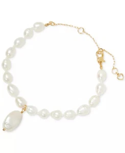 Kate Spade Bracelet, Freshwater Pearl Play, Adjustable Gold Chain - Picture 1 of 1