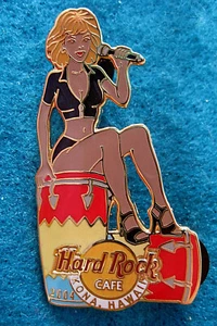 KONA SEXY HAWAIIAN DRUMMER DRUMS GIRL MICROPHONE SING 2004 Hard Rock Cafe PIN LE - Picture 1 of 1
