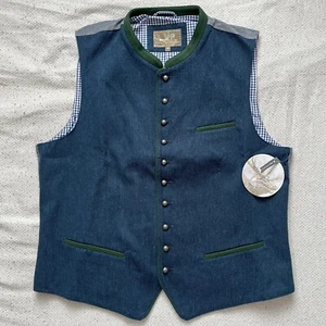 MarJo Herren Trachtenweste Weste Agonis Blau Grün Grau Gr. 54 L Oktoberfest NEU - Bild 1 von 5