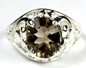 SMOKY QUARTZ Sterling Silver Ladies Ring - Handmade • SR004 - Picture 1 of 5