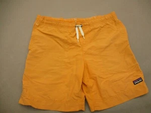 Patagonia Size L (12) Boys Orange Stretch Waist Drawstring Swimming Shorts 591 - Picture 1 of 6