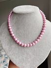 Beautiful Natural Real Pearl Pink Pearl Beaded Necklace,45cm Length,8mm Bead