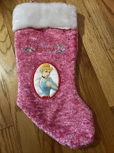 Disney Princess Cinderella  Pink Christmas STOCKING by Disney Embroidered W/ - Picture 1 of 5