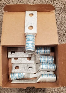 6 T&B 54874BE Copper 2-hole lug 1/2" bolt 400 Blue Die 76 - Picture 1 of 5