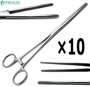 Herramientas veterinarias de 8" hemostato quirúrgico Pean Rochester con horquilla recta 10 piezas - Imagen 1 de 7