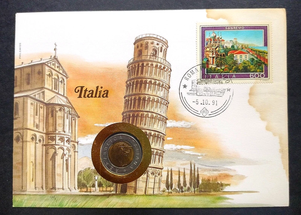 Italy - "ARCHITECTURE ~ LEANING TOWER OF PISA" Coin Cover PNC 1991 - Image 1 of 4