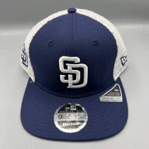 Gorra de camionero de los Padres de San Diego para hombre azul blanco 9Fifty New Era gorra trasera a presión - Imagen 1 de 8