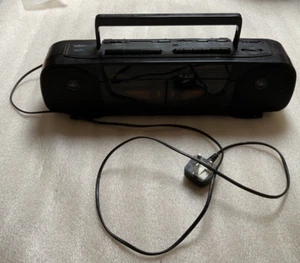 Saisho Cassette Tape Player AM/FM Black STR 393 Boombox Stereo Faulty - Picture 1 of 7