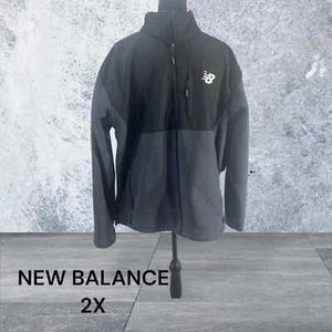 NEW BALANCE, 2X, BLUE/BLACK, POLYESTER ZIP-UP FLEECE. NWT - Picture 1 of 9
