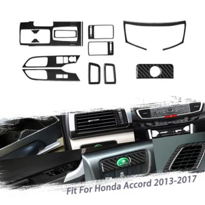15xFor Honda Accord Coupe 13-17 Carbon Fiber Full Interior Kit Set Cover Trim-D - Picture 1 of 10