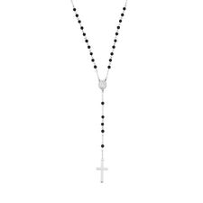 AMEN Mens Necklace ACCL113 Stainless Steel Cross Black