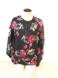 Dana Buchman Women's Multi Color Batwing Sleeve Shear Blouse Size XS - Picture 1 of 7