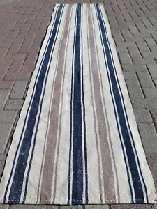 Flur Teppich, Vintage Türkischer Kelim Läufer, Langgang Teppich Läufer 27"X104" - Bild 1 von 12