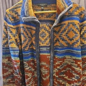 Spense Strick Cardigan Pullover Damen Lg mehrfarbig vorne offen Aztekenmuster Boho - Bild 1 von 4