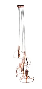 Modern Rose Gold Metal Pendant Light Fixture 13"x14"x23" Ceiling Lamp - Picture 1 of 4