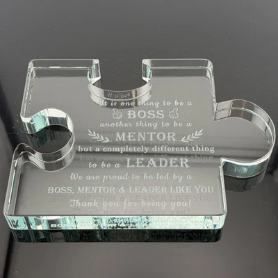 Rompecabezas Crystal Boss Mentor Leader premio regalo escritorio decoración Foto 1 de 4
