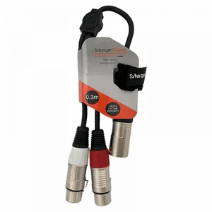 Stecker auf Doppel Buchsen XLR Splitter Kabel Adapter 15cm Kabel - Bild 1 von 5
