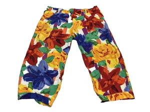 Jams World Floribunda Pantaloni Cropped Donna Medium Colorati Made Hawaii Floreale - Foto 1 di 8
