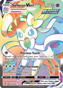 Pokémon Karte SylveonVMAX HP310 211/203 Metall - Sammlerstück Geschenk Display - Bild 1 von 3
