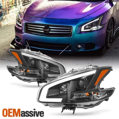 Fits [Black] 2009-2014 Maxima LED DRL Light Bar Projector Front Headlights - Image 1 of 4