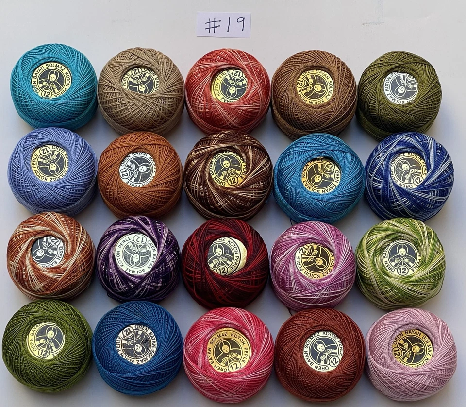 20 Balls Perle Cotton No:12 Embroidery Thread in Assrtd 20 different colours #19 - Image 1 of 4