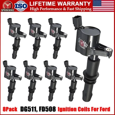 Nuevo paquete de 8 bobinas de encendido DG511 para Ford F250 F350 Super Duty 5,4 L V8 2005-2008 Foto 1 de 4