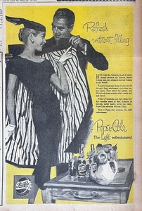 1956 newspaper ad for Pepsi-Cola - Refresh, suave couple prepares for night out - Picture 1 of 1
