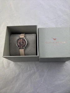 Olivia Burton Classic OB16WD62 Wonderland Brown Dial Peach Leather Strap - Picture 1 of 9