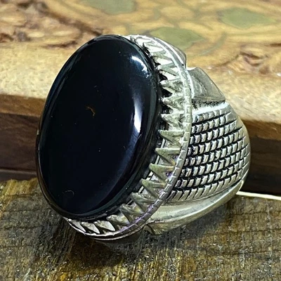 Anillo de plata de ley 925 para hombre shefat abed YAMAN ágata aqeeq عقيق شفة العبد كتم Foto 1 de 4