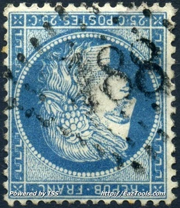 FRANCE CERES N° 60 OBLITERATION GC 188 ASPET HAUTE GARONNE - Picture 1 of 2